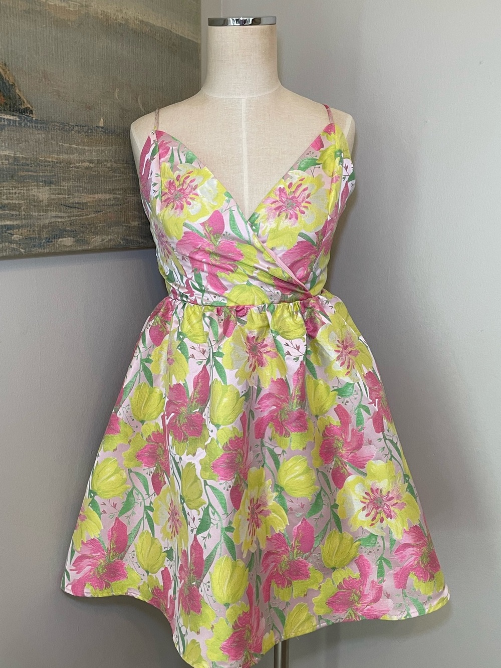 Floral Pink & Yellow Dress